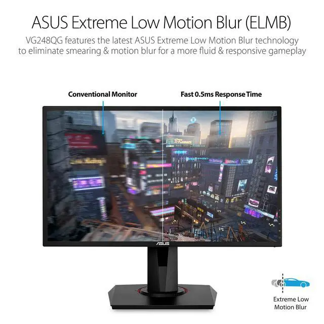 Alt view image 4 of 4 - VG248QG 24 G-Sync Compatible Gaming Monitor 165Hz Full HD 1080p 0.5ms DP HDMI DVI Eye Care