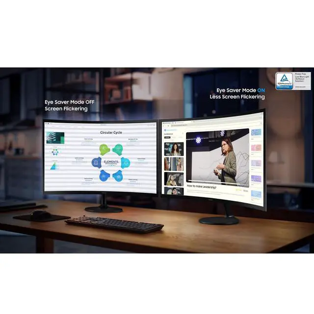 Alt view image 4 of 4 - 27" Essential S3 (S36GD) Curved Monitor - FHD, 1800R Curved Screen, 100Hz, Eye Saver Mode, Game Mode, HDMI D-sub, LS27D36CGANXZA