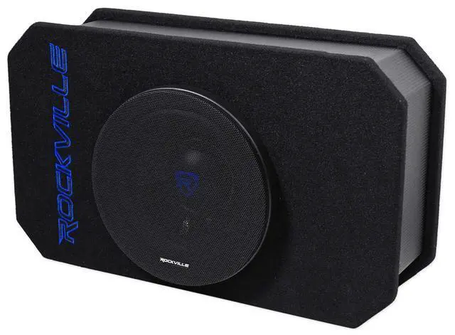 Alt view image 2 of 4 - RMW8A 800W 8" Powered Truck Subwoofer, Class-D Amp, 4 Ohm, Slim Ported Enclosure, Remote Bass Control, Durable MDF with Grill, for Car Audio