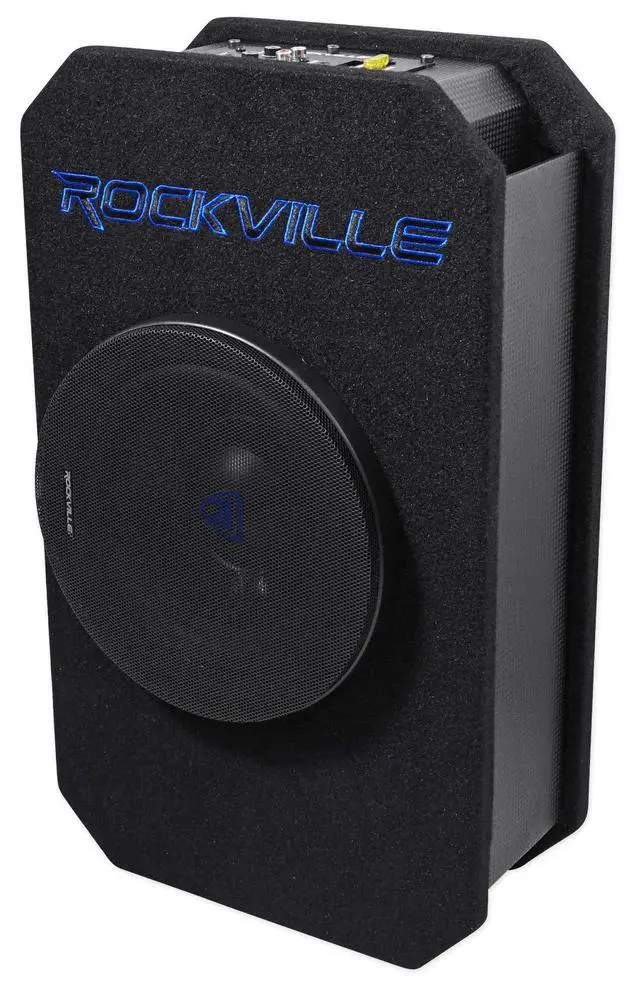 Alt view image 3 of 4 - RMW8A 800W 8" Powered Truck Subwoofer, Class-D Amp, 4 Ohm, Slim Ported Enclosure, Remote Bass Control, Durable MDF with Grill, for Car Audio