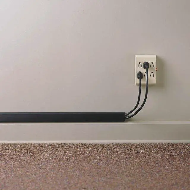 Alt view image 3 of 4 - 3/4" Locking Channel Raceway Cord Concealer and Wire Hider Cable Manager - 46 Inch - Beige - 10 Pack