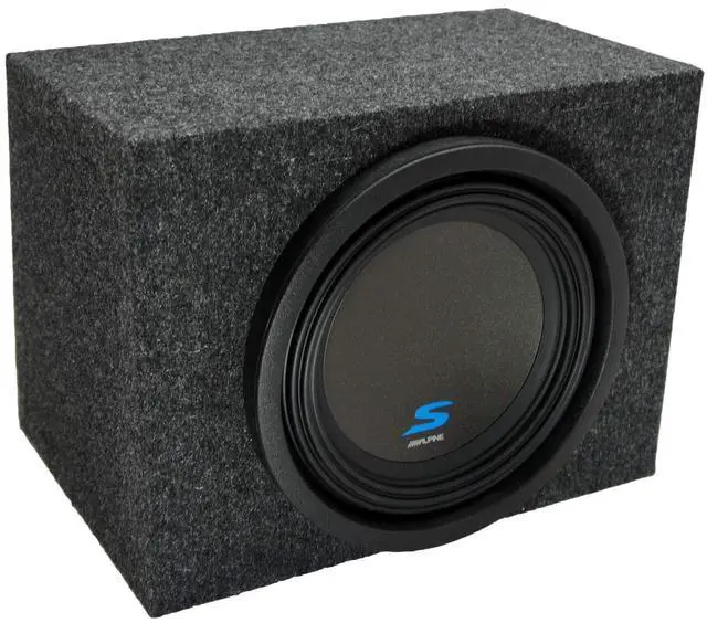 Main image of Universal Car Stereo Rearfire Sealed Single 10" Alpine S-W10D4 Type S Car Audio Subwoofer Custom Sub Box Enclosure Package New Without Amp
