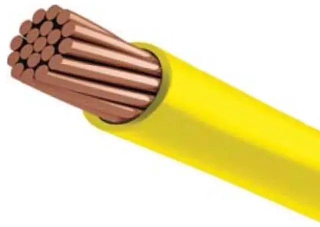 Main image of INTL 200ft Yellow Pure Copper Grounding Cable Stranded Wire 10AWG (#10 Gauge) THHN/THWN-2 Fire Retardant PVC insulation Electrical Surge Ground Protection Earth Wire (200 feet, Yellow)