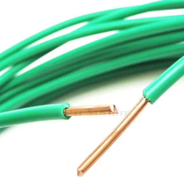Main image of INTL - Pure Solid Bare Copper Grounding Wire, 10 AWG Core (#10 Gauge), THHN PVC Jacket, Satellite Antenna Electrical Surge Ground Protection Earth Wire (300 feet, Green)