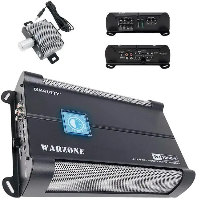 Main image of Car Amplifiers - WZ1000.4 Warzone 1000W 4 Channels Class A/B Amp 2/4 Ohm Stable with Remote Sub Control
