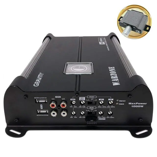 Alt view image 2 of 6 - Car Amplifiers - WZ1000.4 Warzone 1000W 4 Channels Class A/B Amp 2/4 Ohm Stable with Remote Sub Control