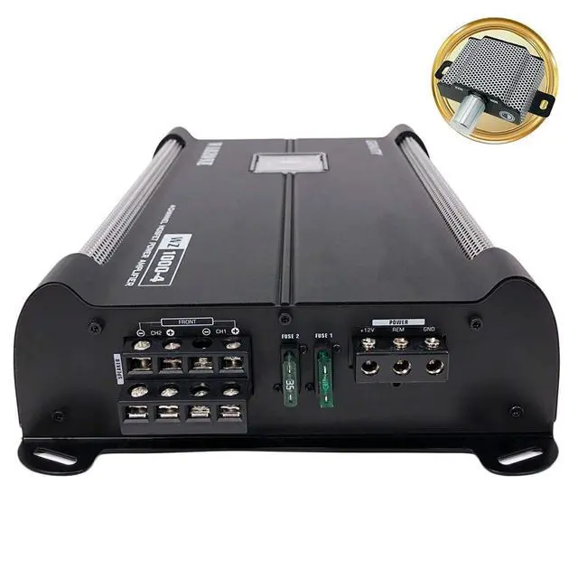 Alt view image 3 of 6 - Car Amplifiers - WZ1000.4 Warzone 1000W 4 Channels Class A/B Amp 2/4 Ohm Stable with Remote Sub Control