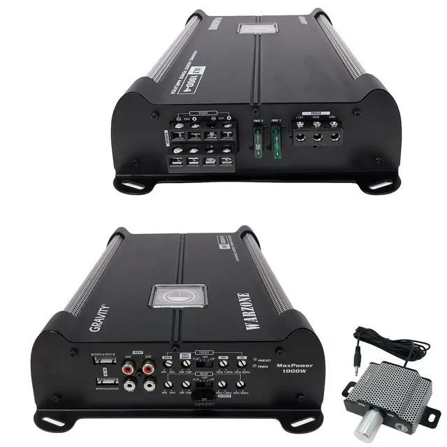Alt view image 4 of 6 - Car Amplifiers - WZ1000.4 Warzone 1000W 4 Channels Class A/B Amp 2/4 Ohm Stable with Remote Sub Control