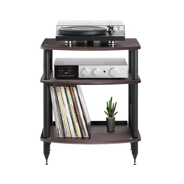 Alt view image 5 of 6 - Vulcan TT Turntable Stand with Vinyl Record Storage (Espresso)