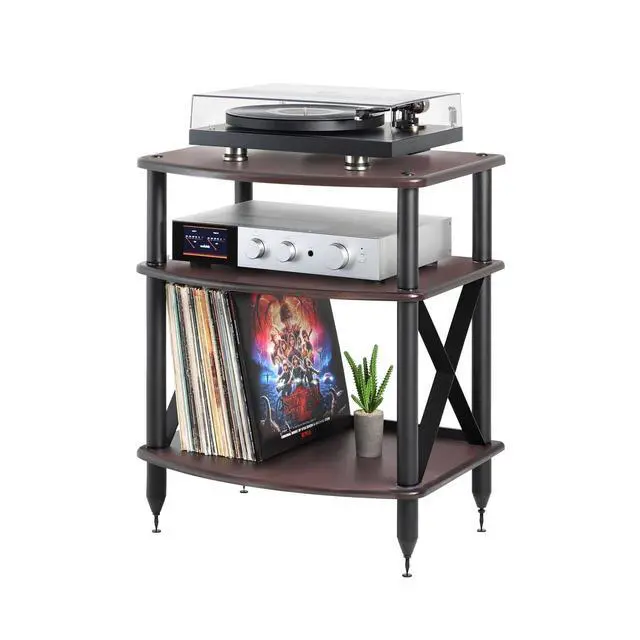 Alt view image 6 of 6 - Vulcan TT Turntable Stand with Vinyl Record Storage (Espresso)