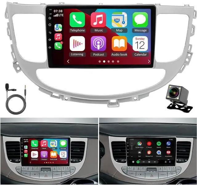 Main image of 9 Inch Touchscreen Car Radio Stereo Fit for Hyundai Genesis Sedan 2009 2010 2012 2013 2014, Android 13 Car Stereo with Bluetooth GPS Navigation WiFi Split Screen Backup Camera Microphone