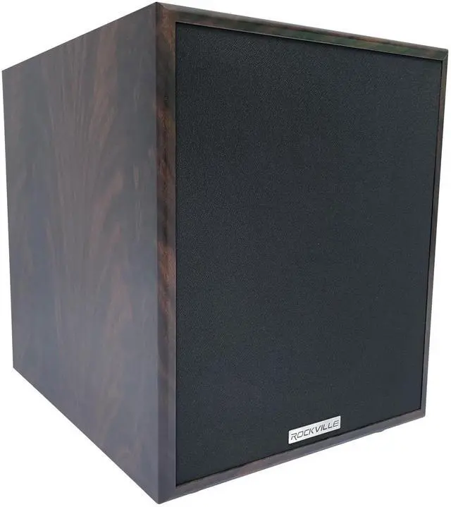 Main image of Rock Shaker 10 Dark Wood 600W 10" Powered Home Theater Subwoofer, Class-D Amp, Adjustable Crossover, for Movies and Music
