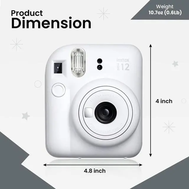 Alt view image 5 of 6 - Instax Mini 12 Instant Camera (Clay White w/ 2X Twin Packs)