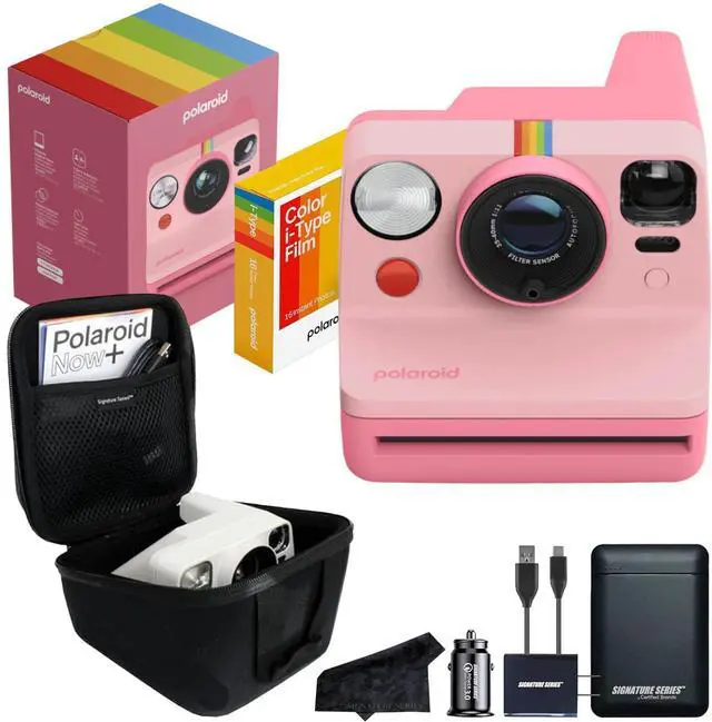 Main image of Polaroid Originals Now I-Type Instant Camera with 16 Color Film Photos and Signature Series Case (Gen 3 + Power Bundle, Pink)
