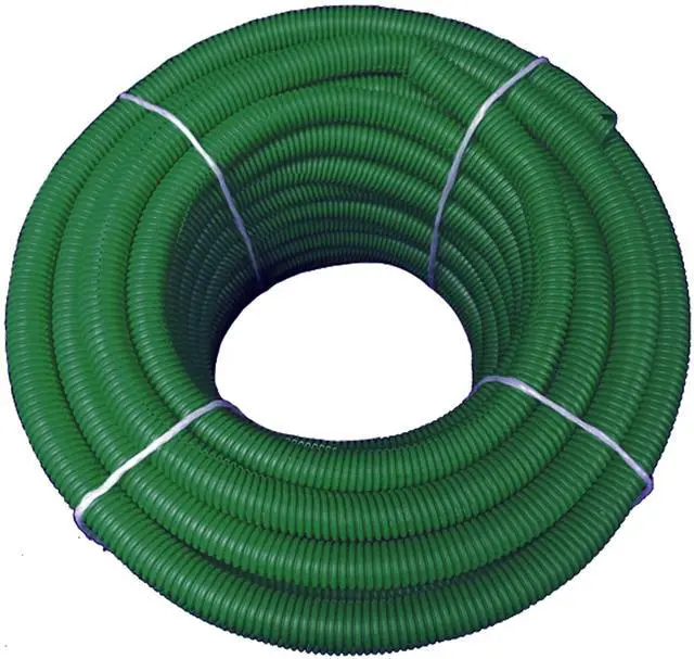 Main image of Flexible Polyethylene HDPE Non-Split Corrugated Wire Loom Tubing (Green, 2" Dia. x 100 ft)