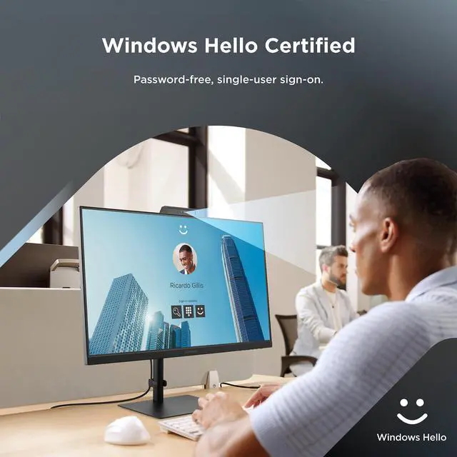 Alt view image 4 of 4 - VG2741V 27 Inch 1080p Monitor, IPS Display with Windows Hello, Built-in Microphone, and IR 5MP Webcam for Smooth Video Conferencing, Advanced Ergonomics, USB-C, HDMI, and DisplayPort Inputs