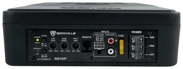 Alt view image 4 of 4 - Car Audio Bundle: SS10P 10" 800w Slim Under-Seat Active Subwoofer, Compact Design, RWK81 8-Gauge Complete Amp Installation Kit, 100% Copper RCA, 2-Items