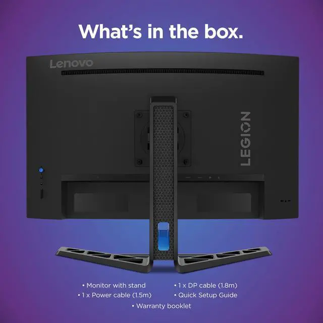 Alt view image 3 of 4 - Legion R27fc-30 Gaming Monitor, 27" FHD Curved, 280Hz, 0.5ms MPRT, AMD FreeSync, VESA Adaptive Sync, Lift/Tilt/Pivot/Swivel Stand, HDMI 2.1 and DisplayPort 1.4, 350 nits, Raven Black
