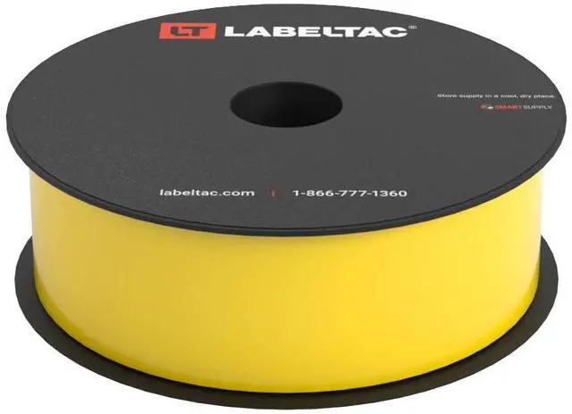 Main image of Indoor/Outdoor Vinyl Label Supply, Industrial Label Tape for 4 & Pro X Printers, Durable Facility & Warehouse Label Material - Yellow, 1.5in x 150ft