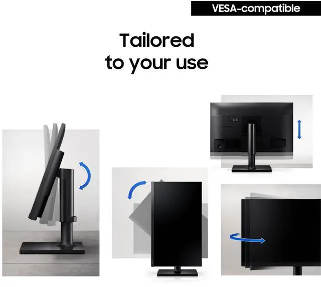 Alt view image 4 of 4 - FT45 Series 24-Inch FHD 1080p Computer Monitor, 75Hz, IPS Panel, HDMI, DisplayPort, USB Hub, Height Adjustable Stand, 3 Yr WRNTY (LF24T454FQNXGO),Black