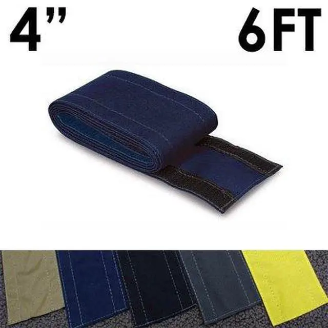 Alt view image 2 of 4 - 4" SafCord Carpet Cord Cover Strip Secure and Hide Floor Cables and Wires - 6 Feet - Blue | Works only on Commercial Carpet, Barber and Loop Style Rugs (Pack of 10)