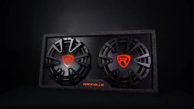 Alt view image 2 of 4 - RG212CA 2000W Dual 12" Powered Car Subwoofer Enclosure, 4-Ohm, Slim Vented, Built-in Amplifier, Black