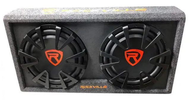 Alt view image 4 of 4 - RG212CA 2000W Dual 12" Powered Car Subwoofer Enclosure, 4-Ohm, Slim Vented, Built-in Amplifier, Black