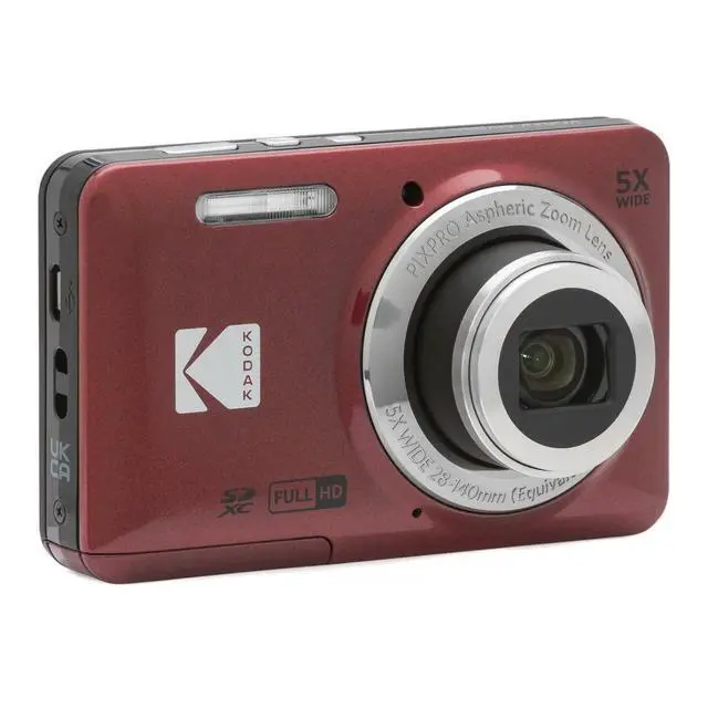Alt view image 6 of 6 - PIXPRO Friendly Zoom FZ55 Digital Camera (Red) Bundle with 32GB SD Card, Camera Case, and Battery Travel Charger (4 Items)