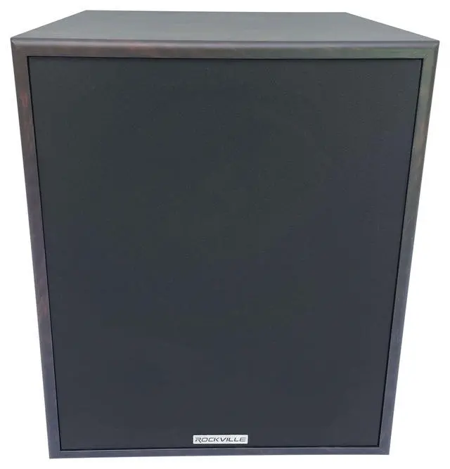 Alt view image 2 of 4 - Rock Shaker 12 Dark Wood Powered Subwoofer, 800W Peak, 12", Class-D Amp, Deep Bass for Home Theater and Music