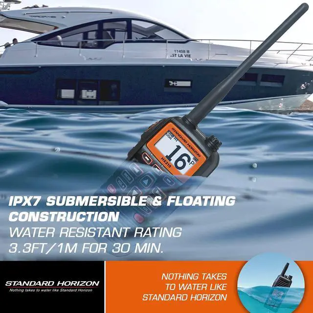 Alt view image 6 of 6 - HX210 6W Floating Handheld Marine VHF Transceiver