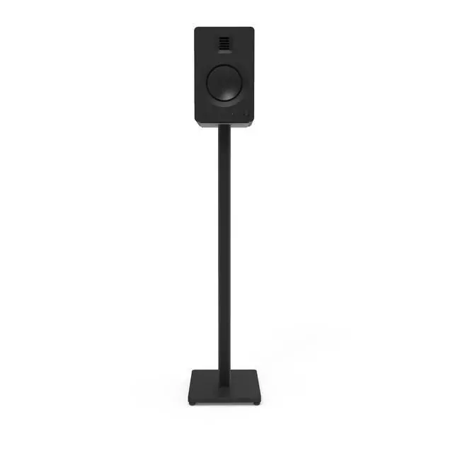 Alt view image 4 of 4 - ST34 34 Universal Floor Speaker Stands for Bookshelf Speakers up to 30 lbs | Improved Sound | Hidden Cable Management | Timeless Design, | Pair | Black Steel w/ Black MDF Base