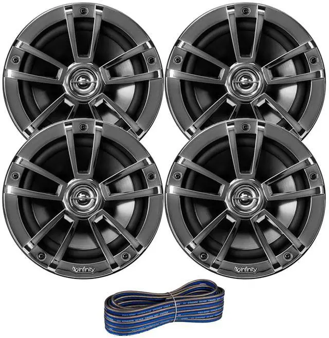 Main image of Infinity 6.5" Marine Speakers (Qty 4) 2 Pairs of OEM Replacement Speakers w/ 50ft Wire (Chrome) 622MB