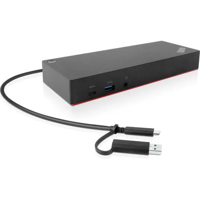 Alt view image 2 of 3 - Lenovo ThinkPad Hybrid USB-C Dock US (40AF0135US) with USB Type-A Adapter + ZoomSpeed HDMI Cable (with Ethernet) + Starter Bundle