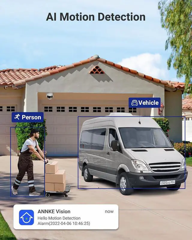 Alt view image 4 of 7 - ANNKE FCD600 PoE Security Camera Outdoor with Dual-Lens 180° Filed of View, 6MP IP Surveillance Camera Support Color Night Vision, Person/Vehicle Detection, Two-Way Talk, Built-in SD Card Slot