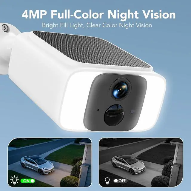Alt view image 3 of 7 - GNCC Solar Security Camera Wireless Outdoor 2K, 2.4GHz & 5GHz WiFi, 4MP