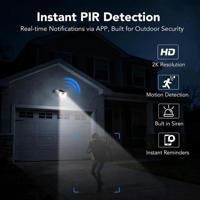 Alt view image 4 of 7 - GNCC Solar Security Camera Wireless Outdoor 2K, 2.4GHz & 5GHz WiFi, 4MP