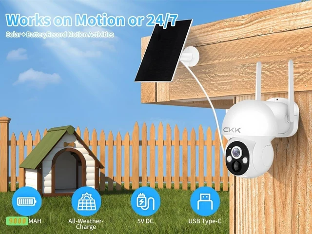 Alt view image 7 of 7 - Solar 4MP 2.5K WiFi Security Camera 355° PTZ Wireless Outdoor, Spotlight, PIR Sensor, Siren, Color Night Vision, 2-Way Talk, SD/Cloud