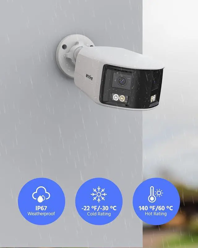 Alt view image 6 of 7 - ANNKE FCD800 PoE Security Camera Outdoor with Dual Lens 180° Filed of View, 8MP IP Surveillance Camera Support Color Night Vision, Person/Vehicle Detection, Two-Way Talk, Built-in SD Card Slot