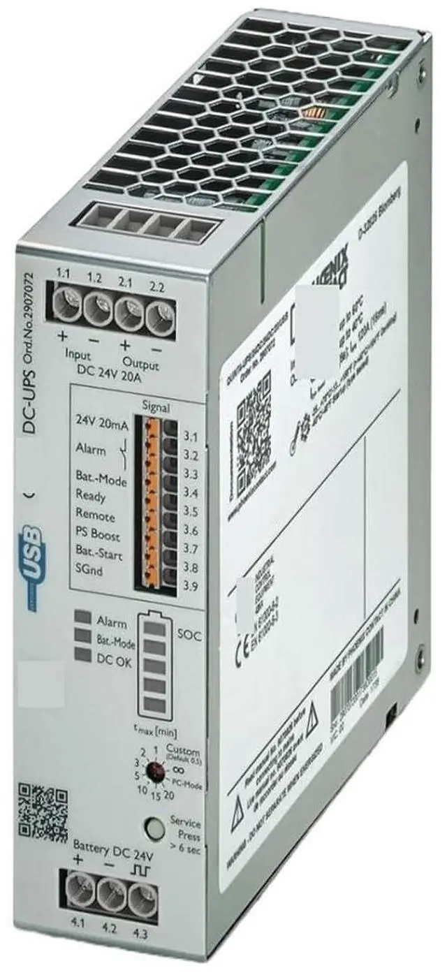 Main image of Uninterruptible Power Supply 2907072, UPS/24DC/24DC/20/USB - for Industrial Original