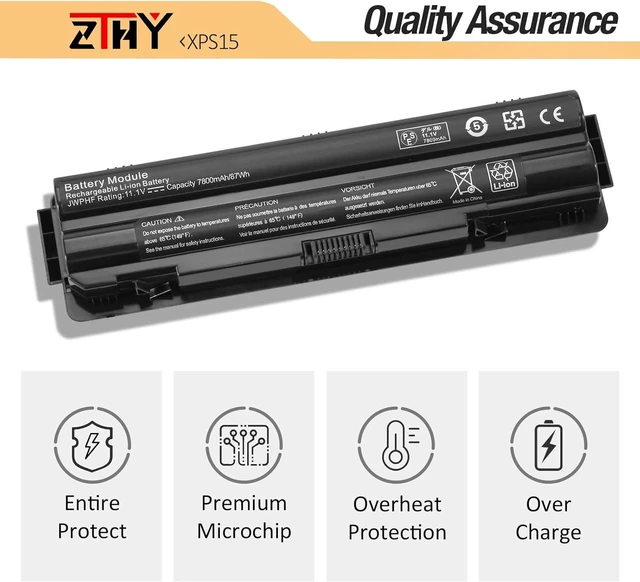 Alt view image 4 of 7 - R795X JWPHF R4CN5 Laptop Battery - Compatible with Dell XPS 17 15 14 L702X L701X L502X L501X L401X 312-1123 312-1127 8PGNG J70W7 WHXY3 P09E P09E001 P09E002 P11F P11F001 P12G P12G001 87Wh 11.1V