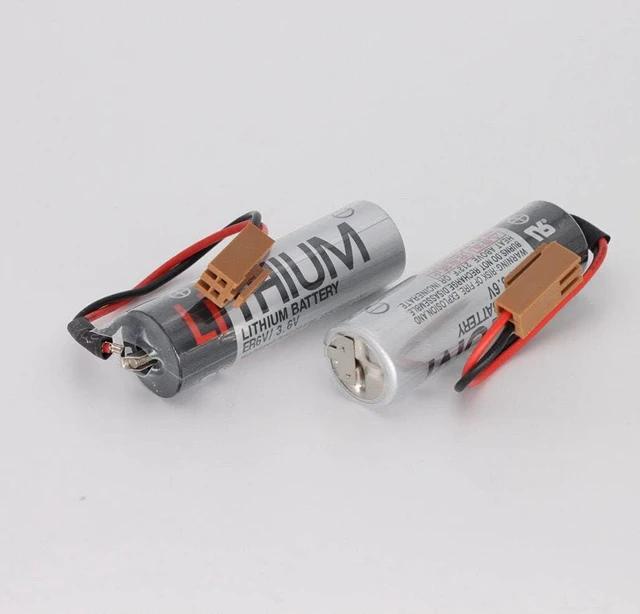 Alt view image 2 of 2 - (10 Pack) 3.6V ER6V 2400mAh Battery for Toshiba ER6VC119A ER6VC119B PLC Battery M64 System with Brown Plug