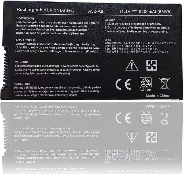 Main image of A32-A8 Compatible for ASUS A8 A8A A8E A8F A8H A8J F8 F8V N81V Pro61S X80LE Z99(11.1V 5200mAh)