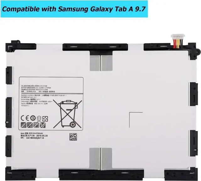Alt view image 3 of 5 - EB-BT550ABE Compatible for Samsung Galaxy Tab A 9.7 Inch SM-T550 SM-P550 SM-T555C SM-T555 SM-P351 SM-P555 Series EB-BT550ABA 3.8V 22.8Wh 6000mAh with Tools