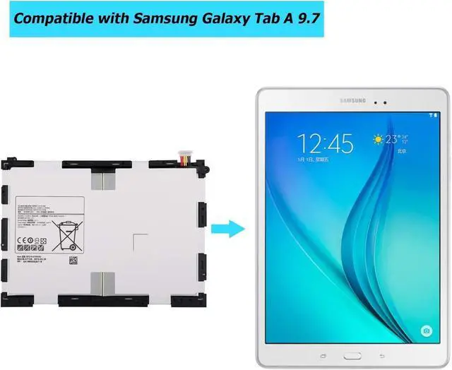 Alt view image 5 of 5 - EB-BT550ABE Compatible for Samsung Galaxy Tab A 9.7 Inch SM-T550 SM-P550 SM-T555C SM-T555 SM-P351 SM-P555 Series EB-BT550ABA 3.8V 22.8Wh 6000mAh with Tools