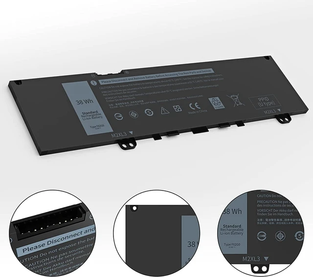 Alt view image 2 of 7 - 11.4V 38WH 39DY5 F62G0 Battery Compatible for Dell Inspiron 13 7000 i7373 7373 7386 2-in-1 7370 7380 5370 P83G P87G P91G P83G001 P83G002 P87G001 Vostro 13 5370 039DY5 0F62G0 RPJC3 0RPJC3 F62GO
