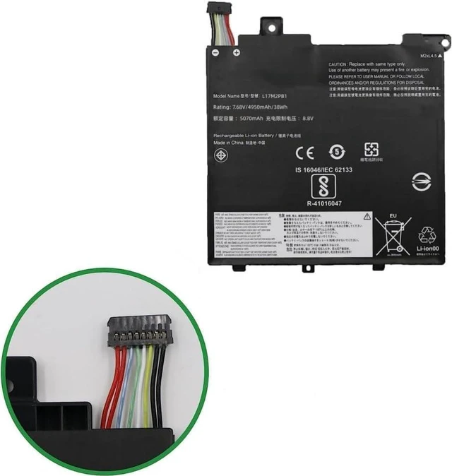 Alt view image 2 of 4 - 7.68V 38Wh L17M2PB1 L17L2PB1 L17C2PB1 Batería de Repuesto para computadora portátil Compatible for Lenovo V330-14ARR V330-14IKB V130-14IGM V130-14IKB Series
