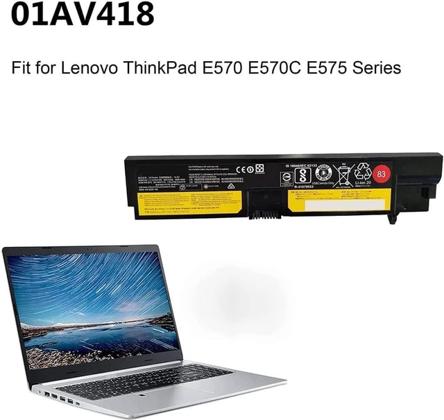 Alt view image 3 of 4 - 14.6V 41Wh 83 01AV418 SB10K97575 01AV414 01AV415 01AV416 01AV417 SB10K97574 SB10K97571 SB10K97572 Batería de Repuesto para computadora portátil Compatible for Lenovo ThinkPad E570 E570C E575 Series