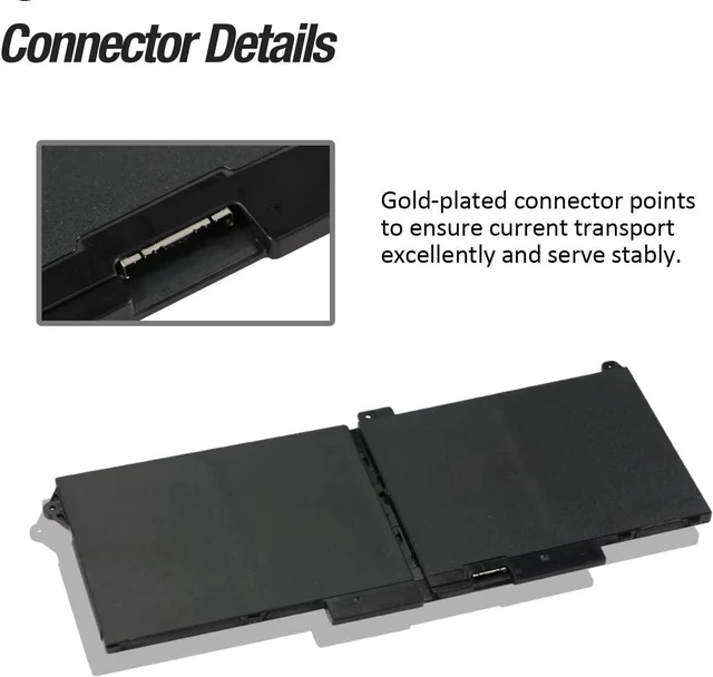 Alt view image 5 of 7 - RJ40G Batería de Repuesto para computadora portátil Compatible for Dell Latitude 14 5420 Latitude 15 5520 Precision 15 3560 P137G P104F P137G001 P104F001 P104F002 075X16 01K2CF WY9DX 0WK3F1 0M3KCN