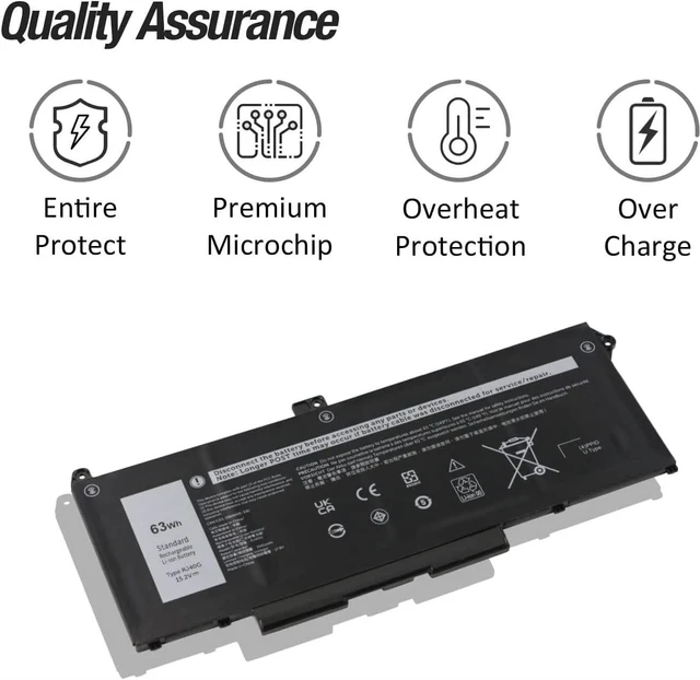Alt view image 4 of 7 - RJ40G Batería de Repuesto para computadora portátil Compatible for Dell Latitude 14 5420 Latitude 15 5520 Precision 15 3560 P137G P104F P137G001 P104F001 P104F002 075X16 01K2CF WY9DX 0WK3F1 0M3KCN