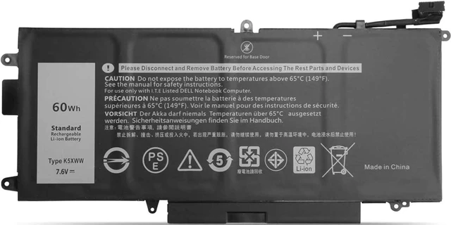 Main image of 7.6V 60Wh K5XWW 6CYH6 71TG4 725KY N18GG J0PGR Batería de Repuesto para computadora portátil Compatible for Dell Latitude 7389 5289 E5289 7390 2-in-1 L3180 Series